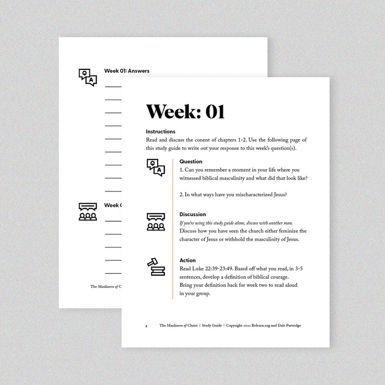 The Manliness of Christ Individual and Men's Group Study Guide